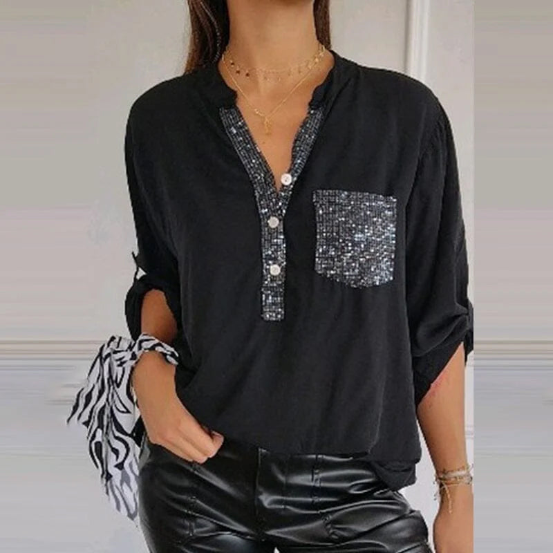 Marissa - Sparkling Pocket Blouse